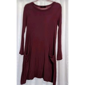 Wine Color Dress (solid color-picture distorted)